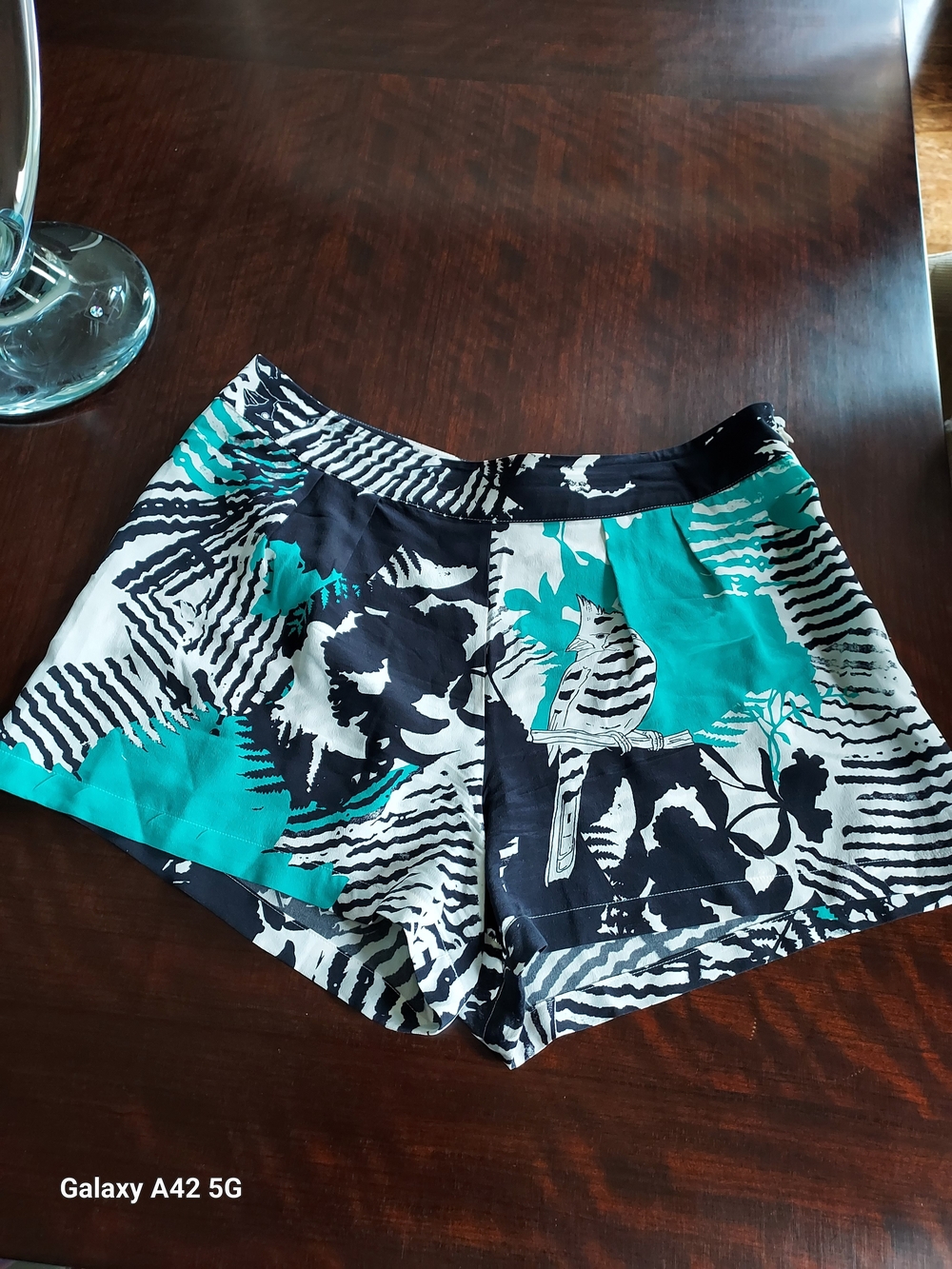 Tart Collections Black White Teal Printed Shorts